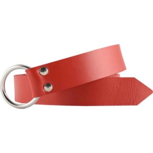 Leather Medieval Ring Belt - Red