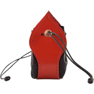 Leather Medieval Purse with Red Trim
