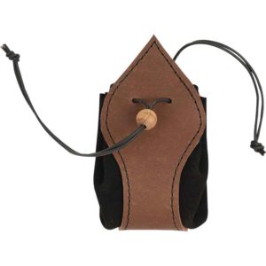 Leather Medieval Purse with Brown Trim