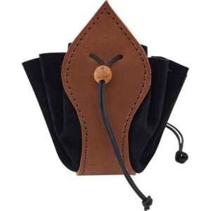 Leather Medieval Purse with Brown Trim