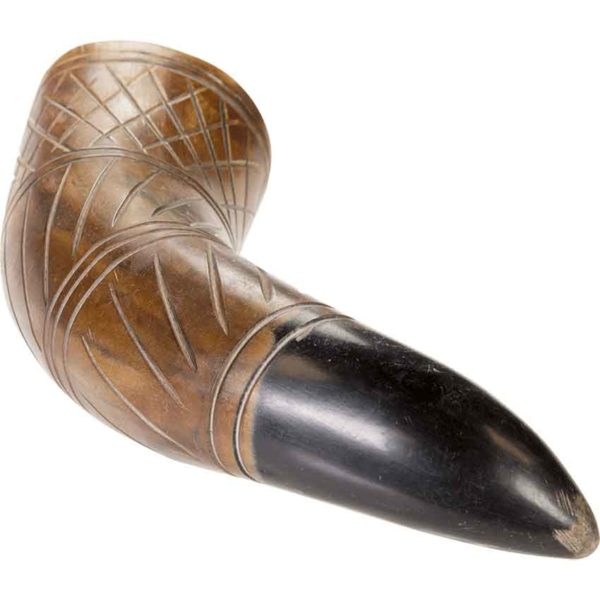 Alfheim Carved Drinking Horn with Stand