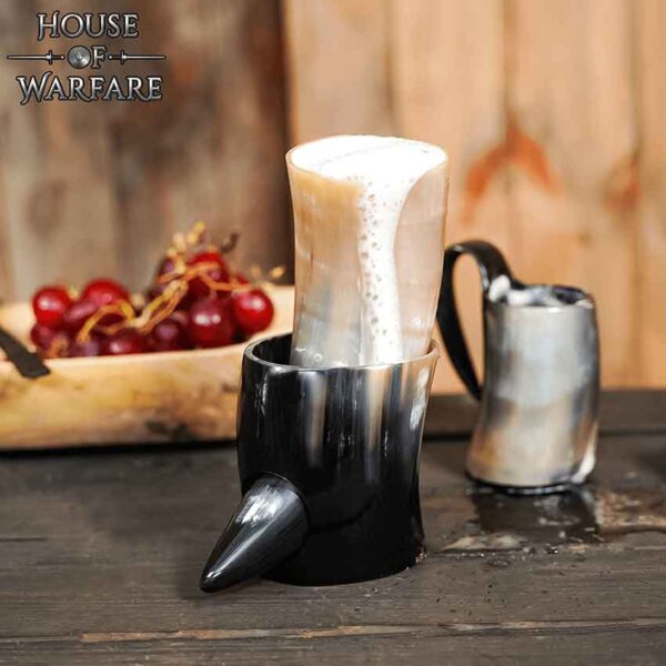 Viking Drinking Horn with Horn Stand