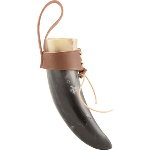 Small Norse Drinking Horn with Leather Holder