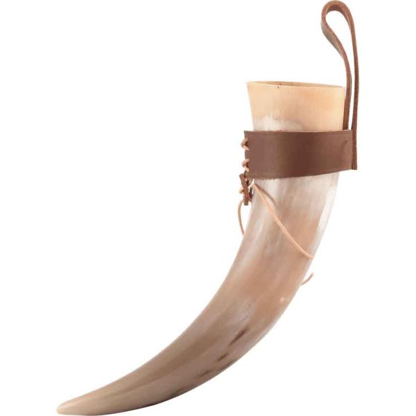 Ivar Norse Drinking Horn with Leather Holder