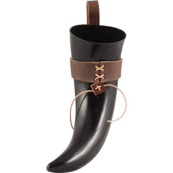 Halfdan Norse Drinking Horn with Leather Holder