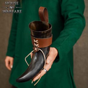 Great Norse Drinking Horn with Leather Holder