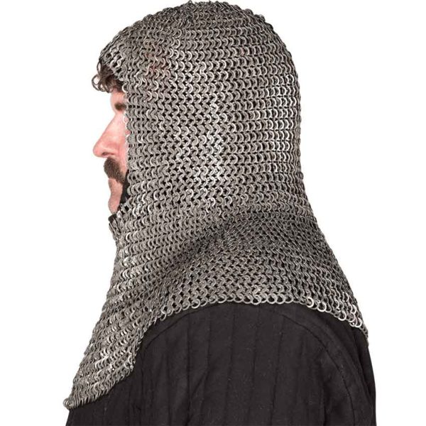 Flat Ring Wedge Rivet Chainmail Coif