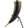Carved Stallion Drinking Horn with Stand