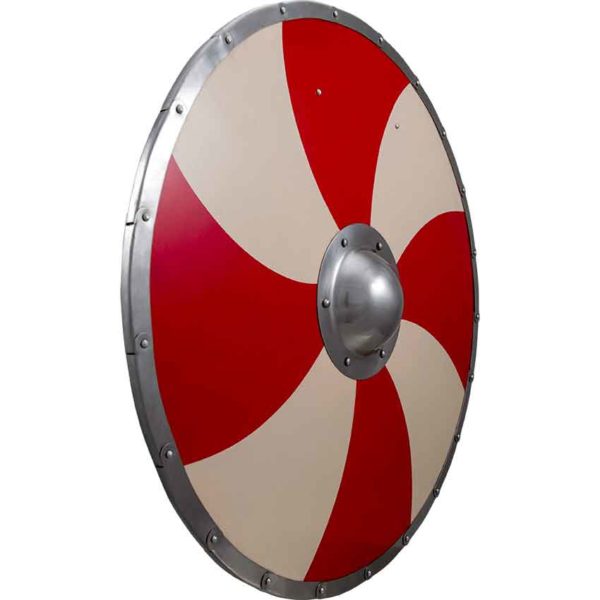 Viking Warriors Shield - Red and Cream