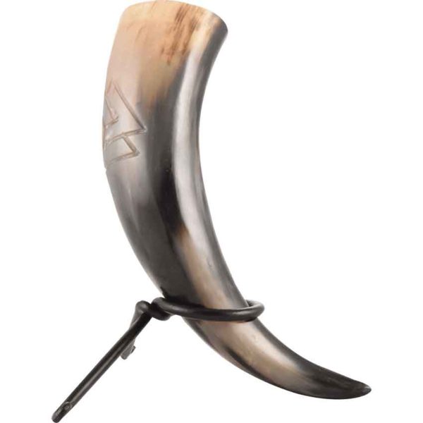 Valhalla Valknut Drinking Horn with Stand