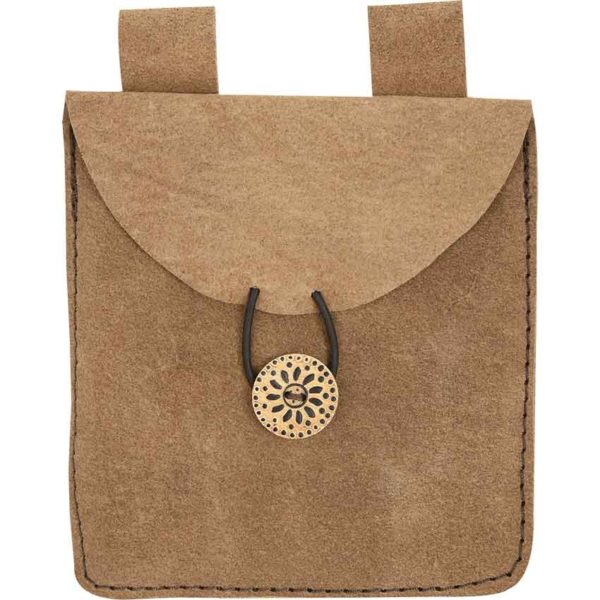 Small Suede Pouch - Brown