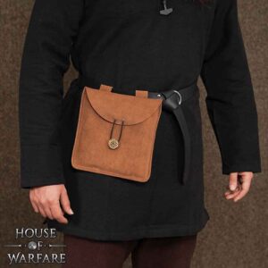 Large Suede Pouch - Brown