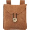 Large Suede Pouch - Brown