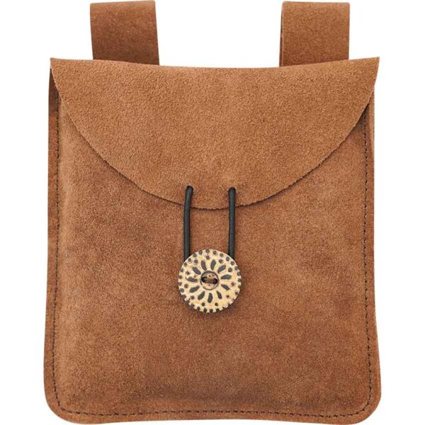 Large Suede Pouch - Brown