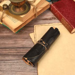 Black Rolled Leather Journal