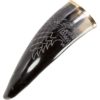 Carved Wolf Drinking Horn with Stand