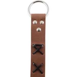 Laced Leather Ring Belt - Brown with Black