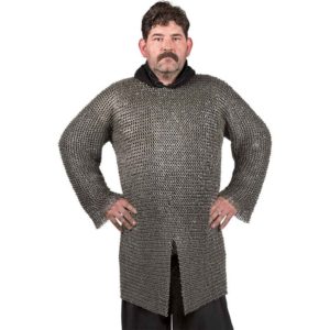 Round Ring Round Riveted Chainmail Hauberk