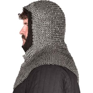 Round Ring Round Riveted Chainmail Coif