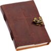 Celtic Cross with Knotwork Leather Journal with Lock