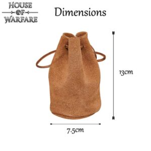 Brown Leather Drawstring Pouch