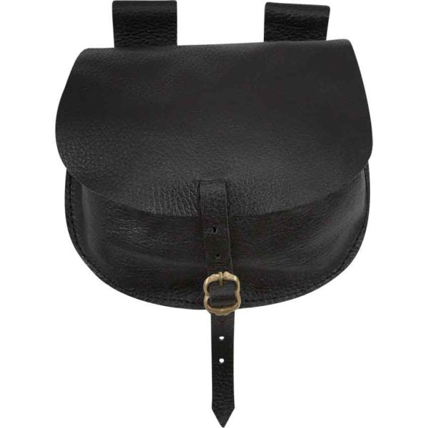 Adventurers Leather Flap Bag - Black