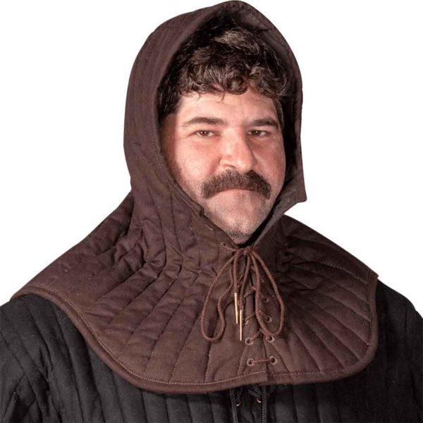 Medieval Padded Coif - Brown