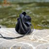 Small Leather Coin Purse - Black