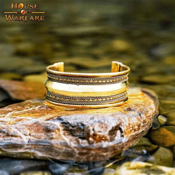 Brass Viking Cuff Bracelet – Medium
