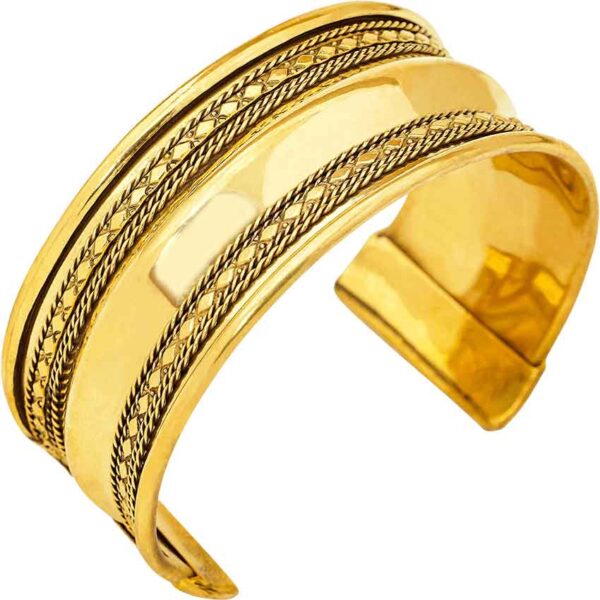Brass Viking Cuff Bracelet - Medium