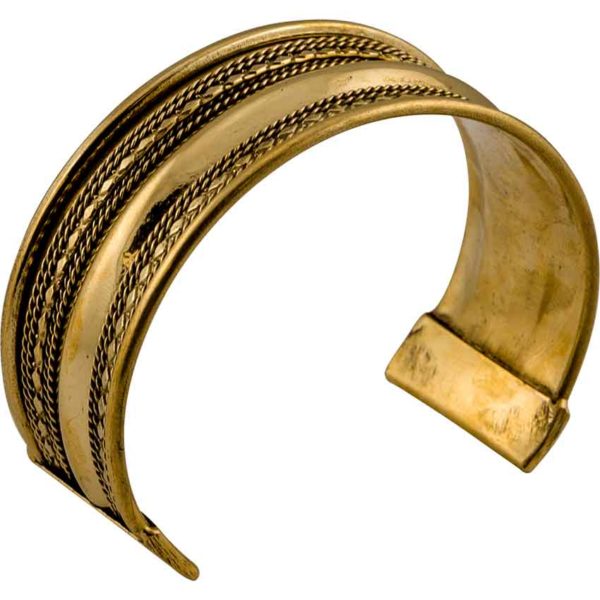 Brass Viking Cuff Bracelet - Medium