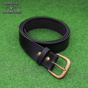 Knights Simple Medieval Leather Belt - Black