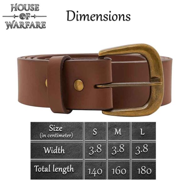 Knights Simple Medieval Leather Belt - Brown