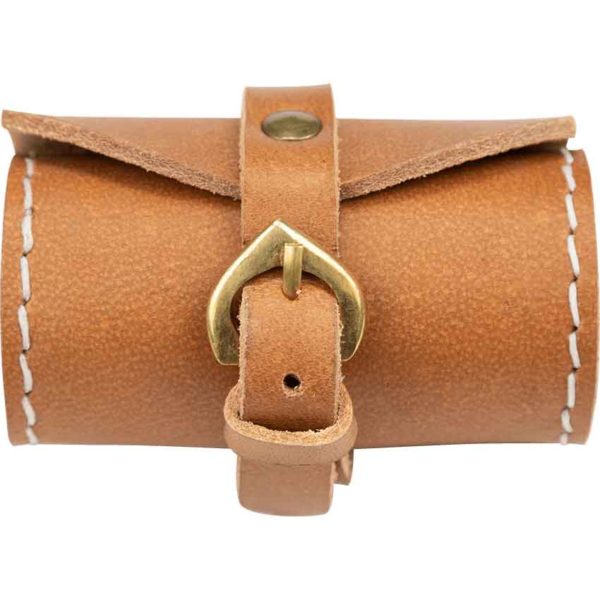 Brown Leather Wrapped Telescope with Pouch