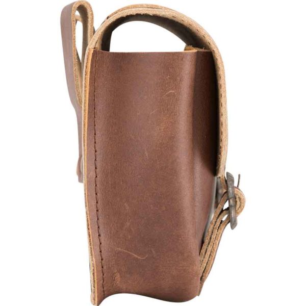 Large Merchant Leather Bag - Brown