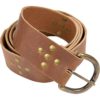 Brass Stud Medieval Cross Belt - Brown