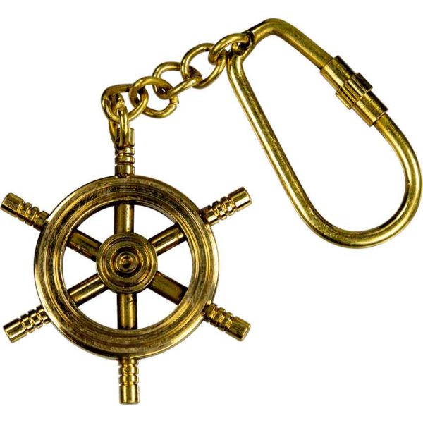 Brass Ship Wheel Keychain