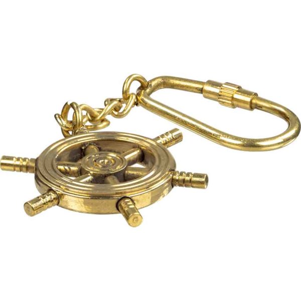 Brass Ship Wheel Keychain