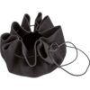 Leather Drawstring Pouch - Black