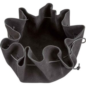 Leather Drawstring Pouch - Black