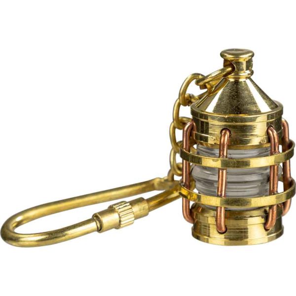 Brass Anchor Lantern Keychain