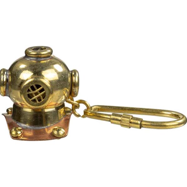 Brass Diving Helmet Keychain