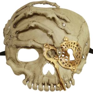 Gold Lock and Key Skull Mask
