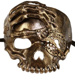 Bronze Lock and Key Skull Mask