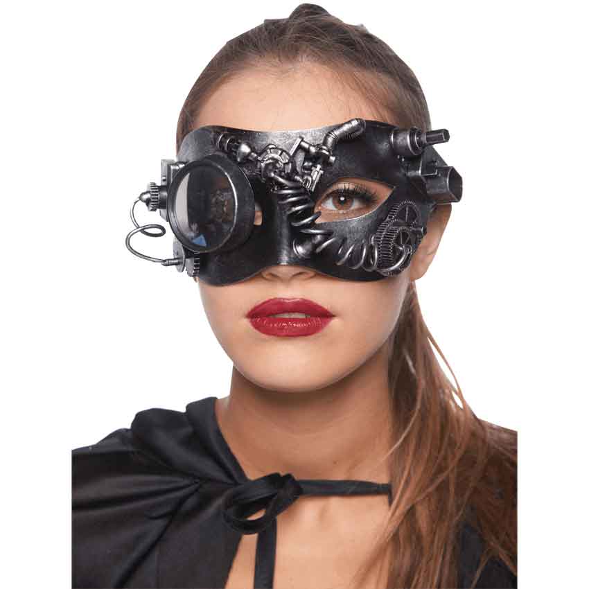 Silver Steampunk Monocle Eye Mask