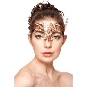 Rose Gold Winged Heart Masquerade Mask