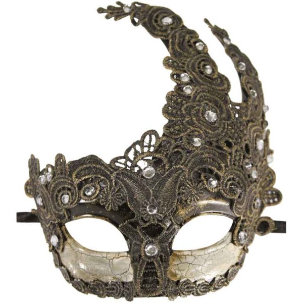 Vintage Bronze Lace Carnival Mask