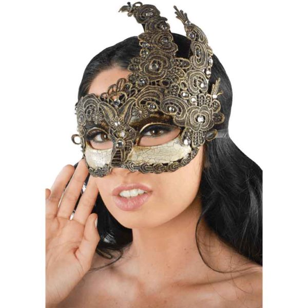 Vintage Bronze Lace Carnival Mask