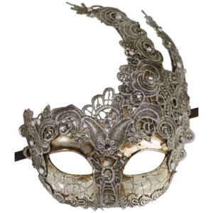 Vintage Gray Lace Carnival Mask
