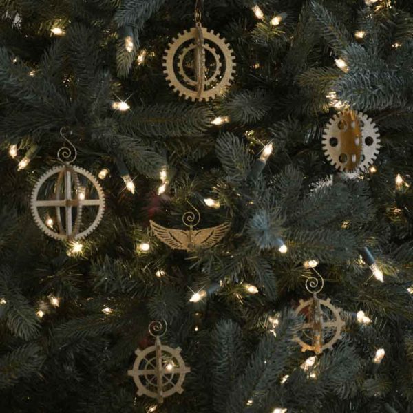 3-D Steampunk Gear Ornament Set of 6